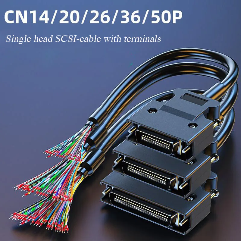 SCSI Servo Connection Wire with Terminal CN14/20/26/36/50 Pin Loose Cable Signal Head Shielded Line for Panasonic Yaskawa Cord