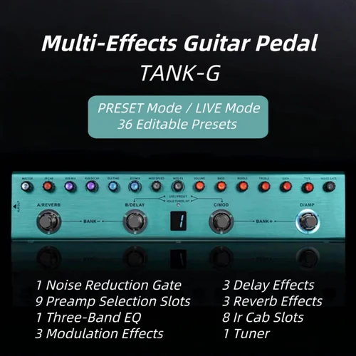 Imagen 2 del producto [Incl. Impuestos] Procesador multiefectos M-VAVE Yuimer V2 TANK-G con aplicación Guitarra eléctrica TANK G Pedal efector