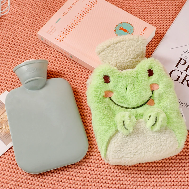 New Cartoon Duck Warm Bag PVC Thick Hot Water Bag Cute Soft Plush Belly Warm Water Bottle Portable Warm Hand Treasure