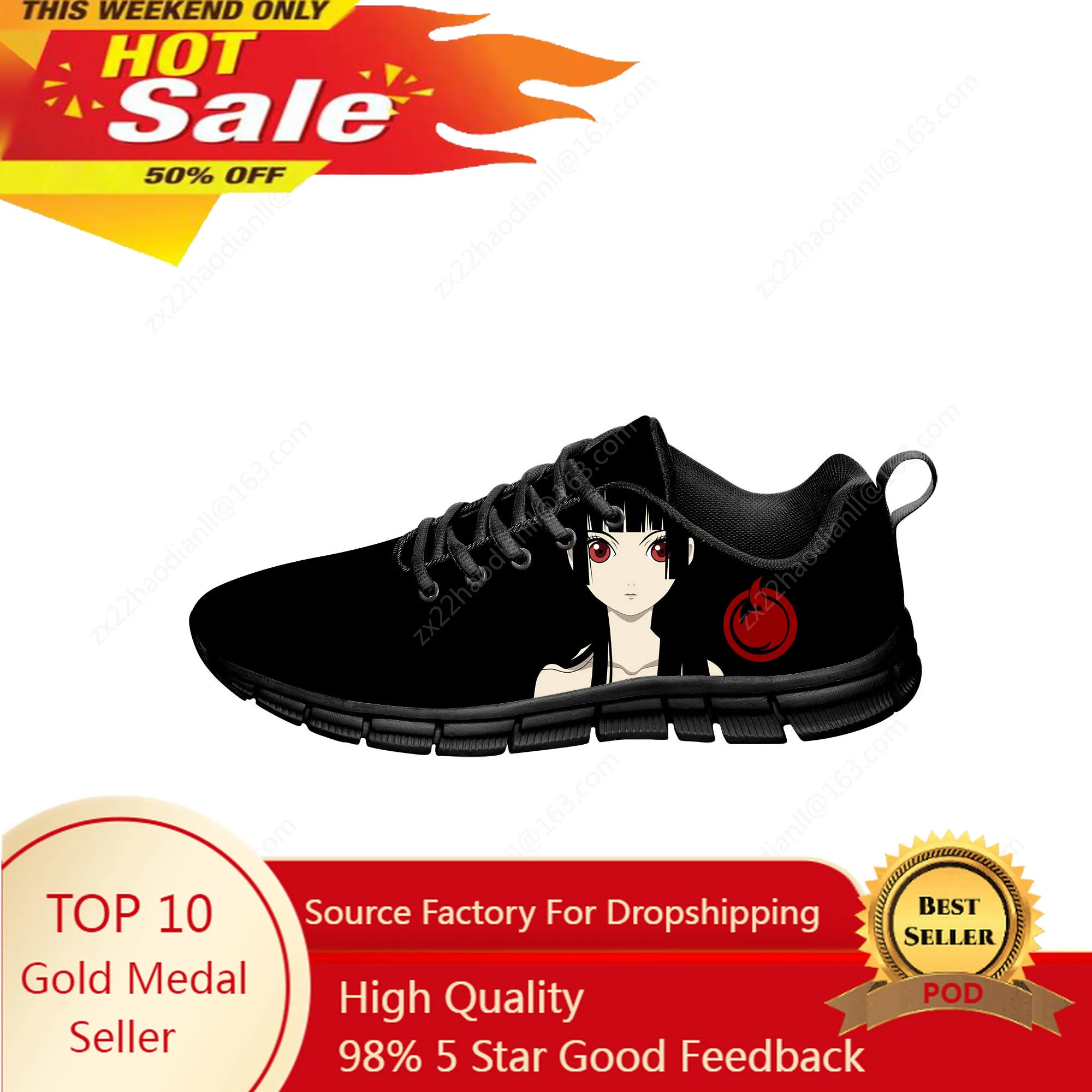 

Anime Hell Girl Enma Ai Jigoku Shoujo Mioyosuka Sneakers Men Women Casual Shoes Canvas Running 3D Printed Shoes Lightweight shoe