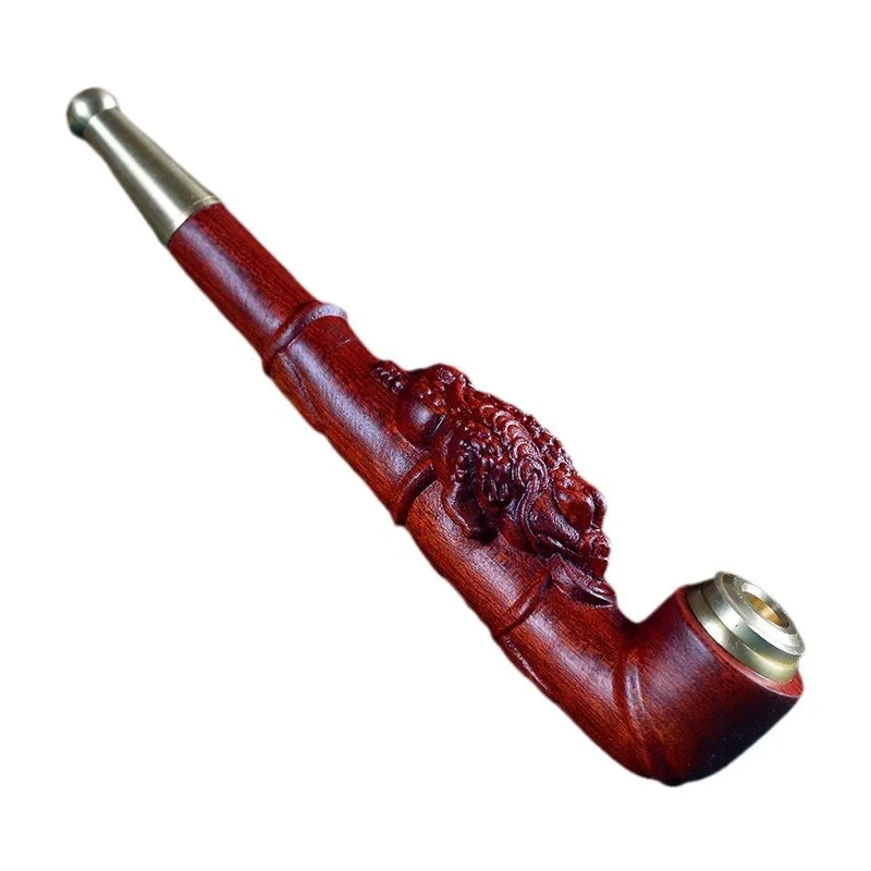 1pc cachimbo dragão garra artesanal de madeira maciça pote filtro de alta qualidade esculpida pequena folha vermelho sândalo presente masculino