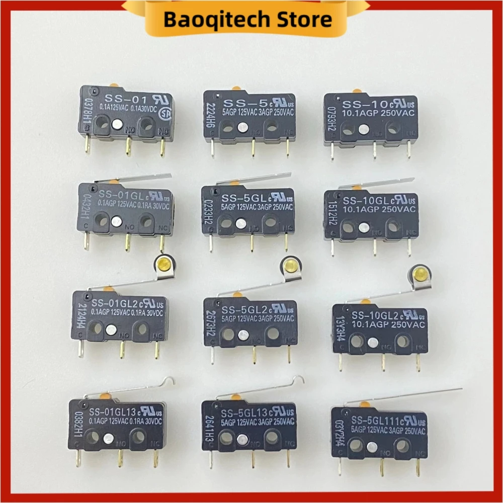 5pcs Novo Micro Interruptor de Limite Original SS-5D SS-5 SS-5GL SS-5GL2 SS-5GL13 SS-5-F -5GL-F SS-10 SS-01 GL GL2 GL13 -5GL111 Para OMRON