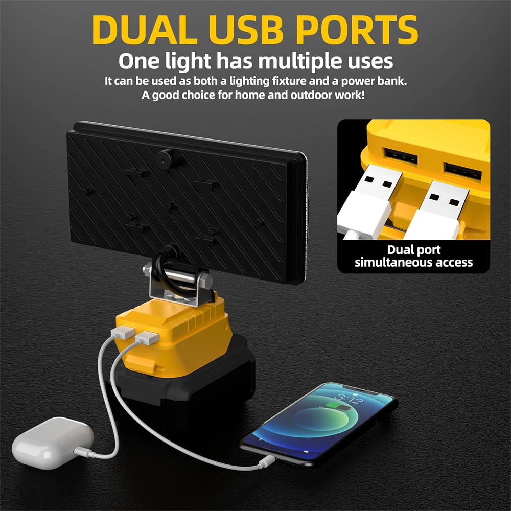 Outdoor Comping Led Light For Dewalt For Milwaukee For Makita For Bosch 18V Battery Spotlight Work Fishing Handheld Tool Lamp