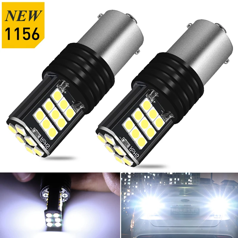 

2pcs P21W 1156 BA15S 7506 5008 R10W R5W LED Canbus Reverse Light DRL Auto Backup Bulb Car Diode Daytime Running Lamp White 12V