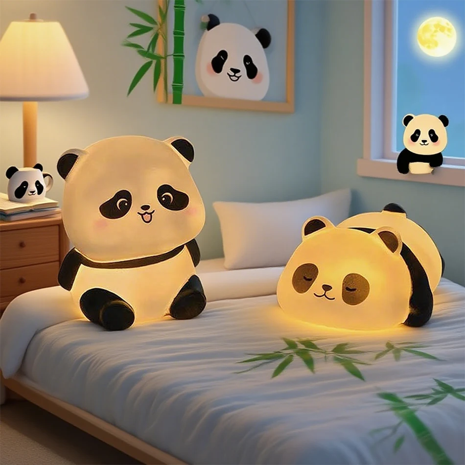 2025 Nueva luz nocturna LED Panda: diseño de animales dulces, luz cálida para dormir de niños, decoración perfecta de escritorio/mesa y idea de regalo de cumpleaños