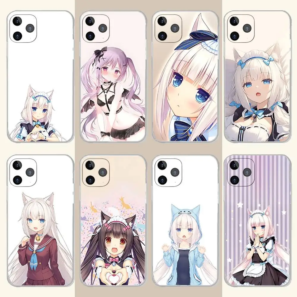 

V-Vanilla Anime N-Nekopara Phone Case For iPhone 17,16,15,14,13,12,11 Pro,Max,Plus,X,XS,XR,SE4,E Mini Transparent Soft Cover