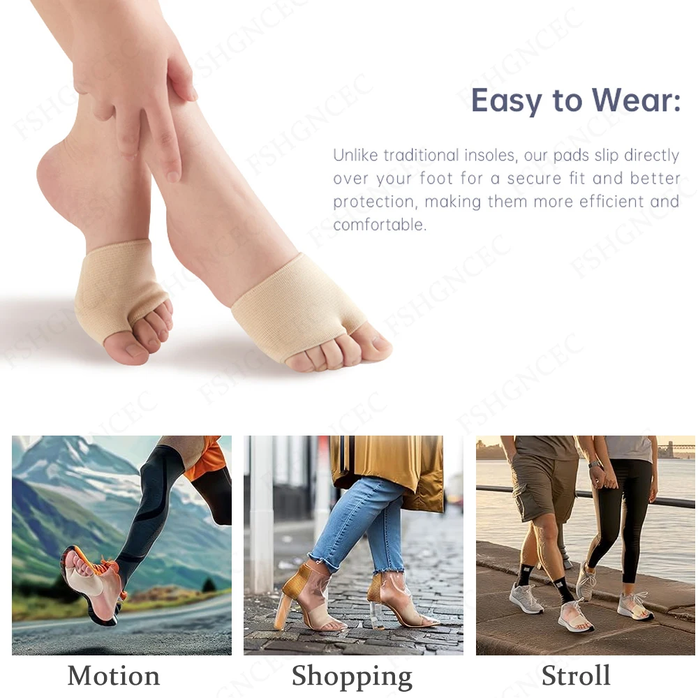 Toes Metatarsal Pads for Men Women Pain Relief Gel Insoles Ball of Foot Pads Silicone Forefoot Socks Prevent Calluses Blisters