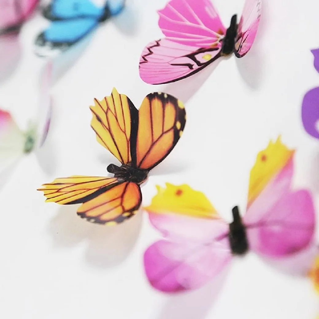 Simulated Butterfly Wall Stickers Decoration Living Room Self Adhesive Refrigerator Wallpaper Stickers 3D Stereoscopic Stickers