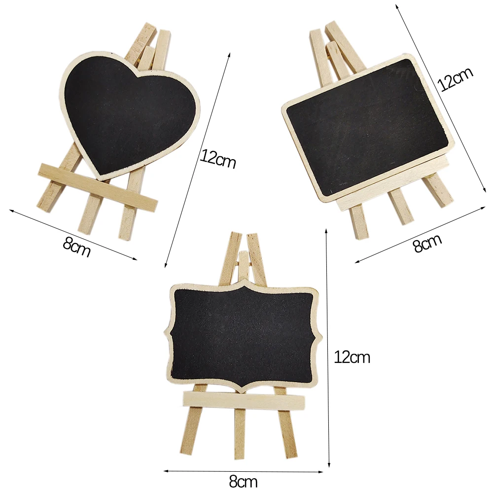 5Pcs Mini Wooden Blackboard with Tripod Menu Message Board Signs Chalkboard Wedding Decoration Supplies Shop Home Decor