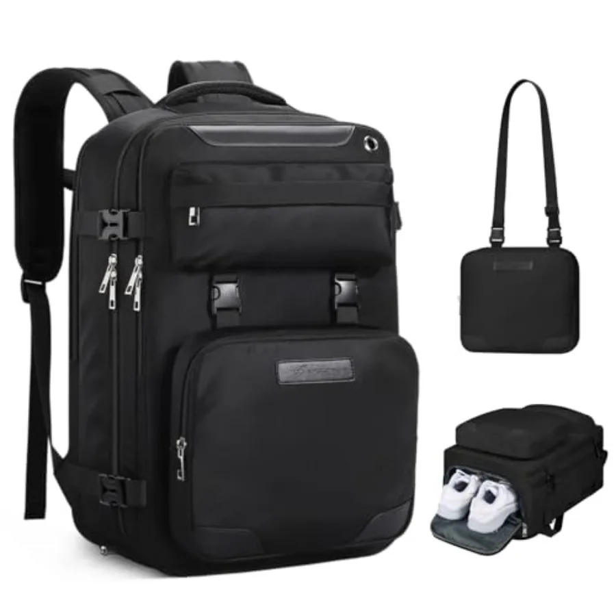 

Travel Backpack for Women Men, 35L Laptop Backpack Fits 17-Inch Laptop, Carry On Backpack for Airplanes Crossbody andShoe Compa