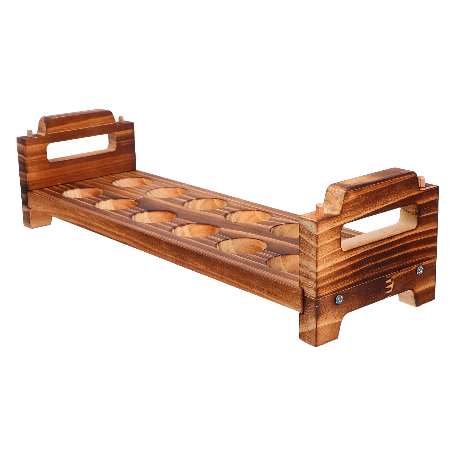 

1Set Rustic Wooden Egg Holder Stackable 12-Slot Egg Storage Tray Farmhouse Style Kitchen Organizer Organizer for Kitchens