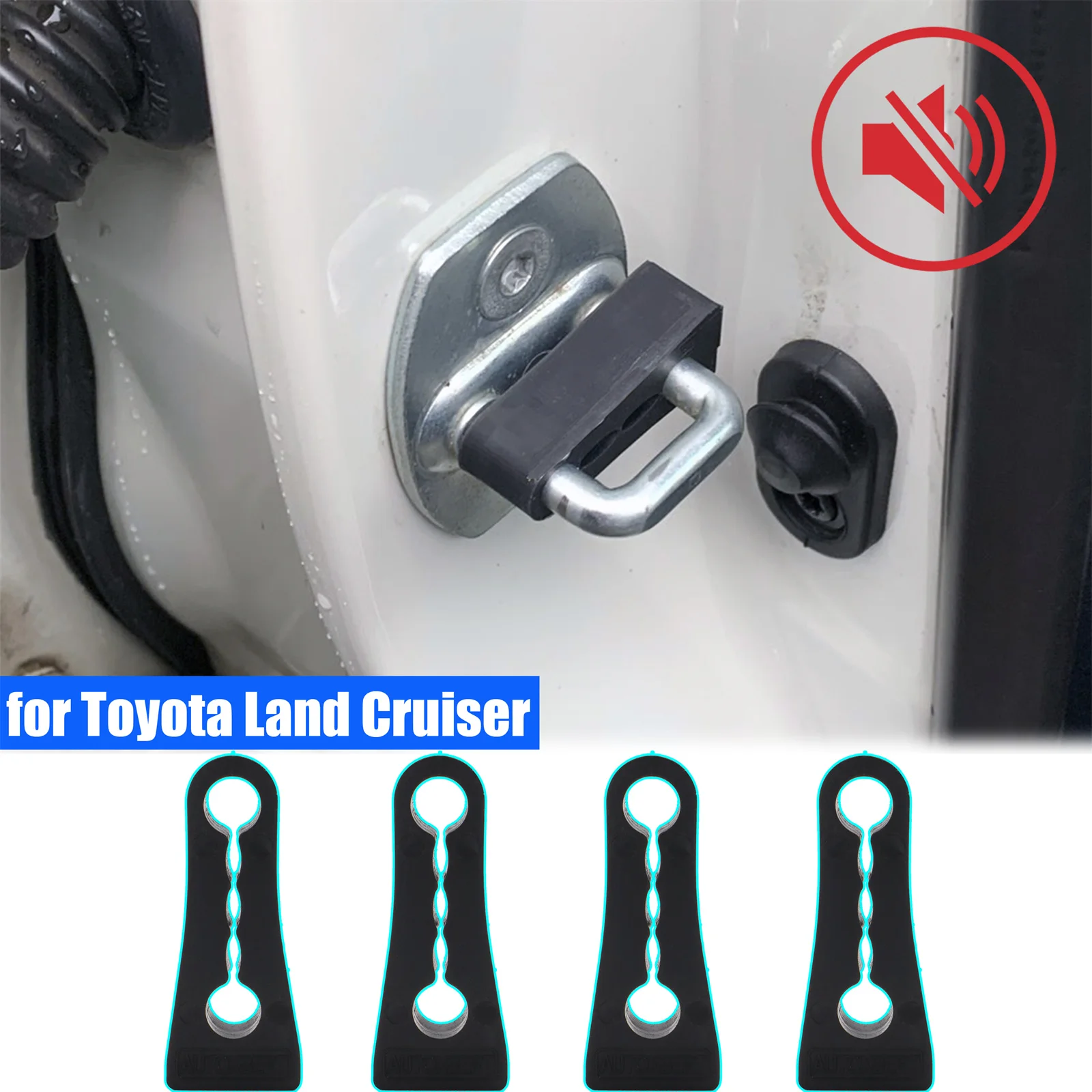 Car Door Lock Deadener Damper Buffer For Toyota Land Cruiser J100 J200 LC100 LC200 Rattling Quiet Noise Deaf Sound Insulation