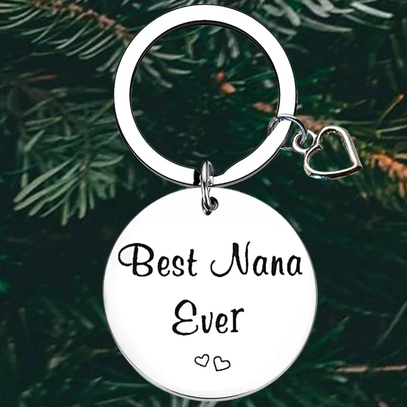 Cute Best Nana Keychain Mother in law Gift Grandma Gift Key Chain Pendant Mothers Day Gift