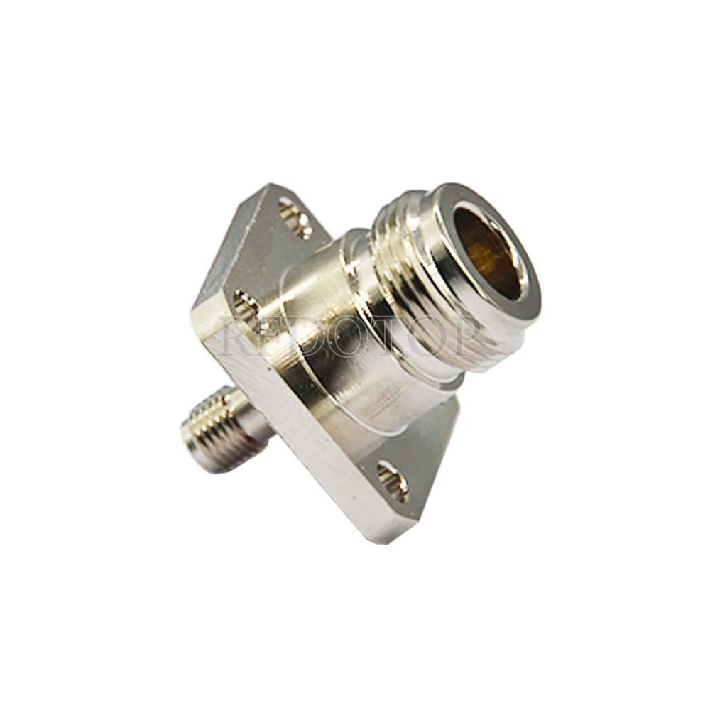 1PCS N Female to SMA Female Jack Adapter 4- Hole Square Flange Panel Mout RF Coaxial Connectors 50 Ohm