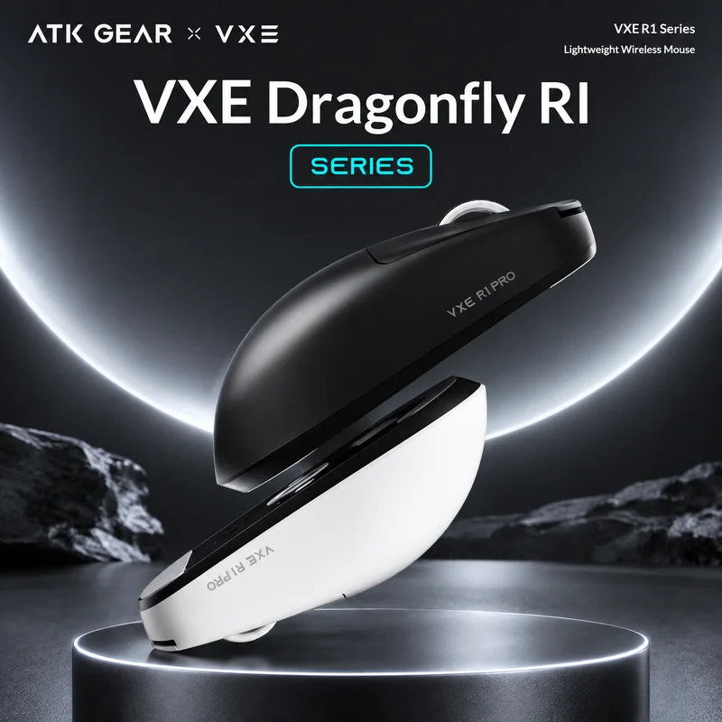 Vxe Dragonfly R1 – kabellose Bluetooth-Maus, leicht, ergonomisches Design, lange Akkulaufzeit, ideal für Gaming, Büro und E-Sport.