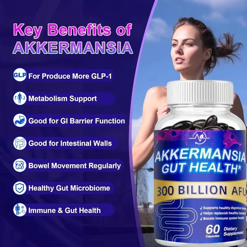 

Добавки GLP-1 — 300 миллиардов AFU Akkermansia Probiotyki — пищеварение, желтая, поддержка иммунитета, 60 капсул