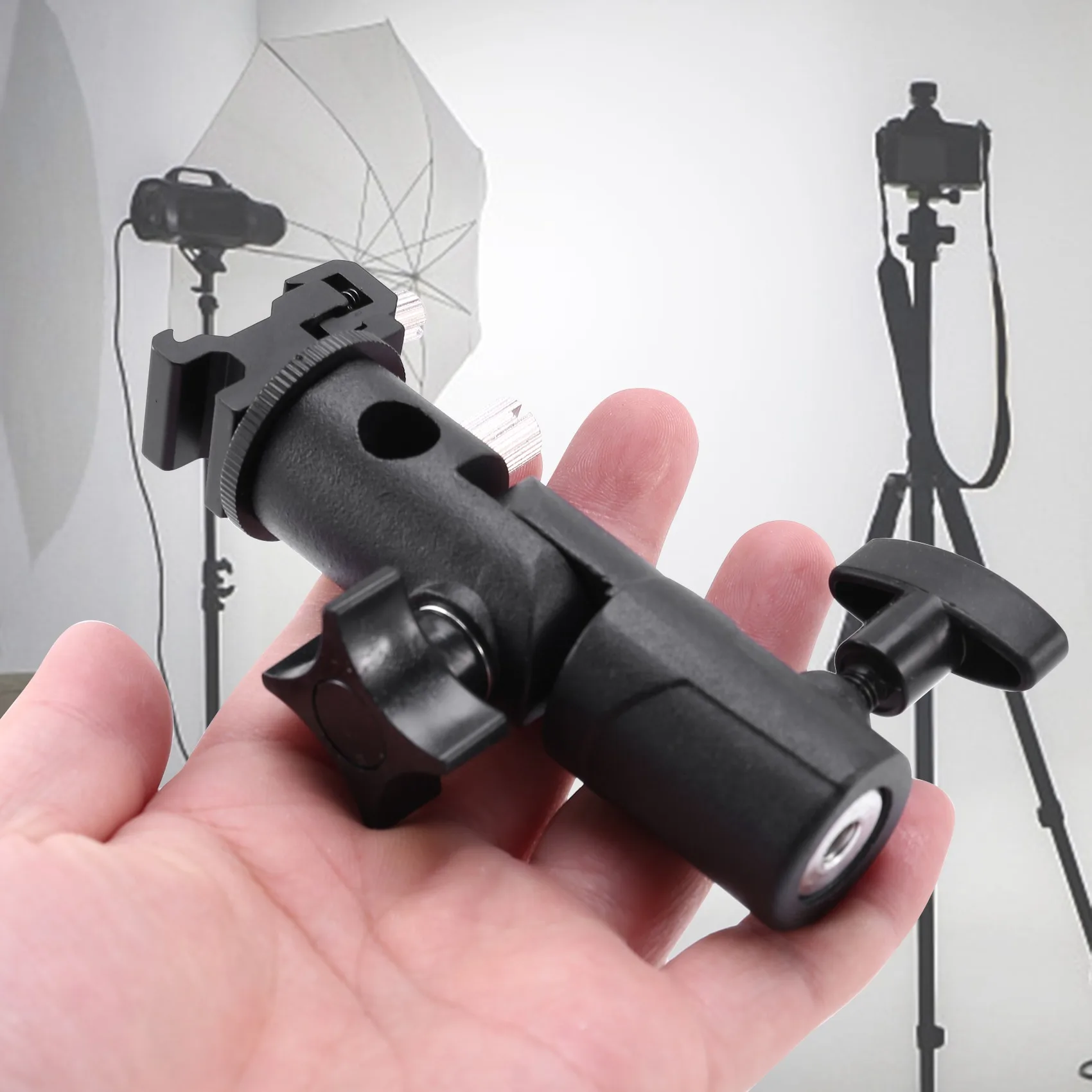 

OFSS-крепление вспышки Speedlite для камеры, профессиональная поворотная подставка для светильника, кронштейн для освещения, кронштейн для зонта, держатель для обуви типа E для Ca