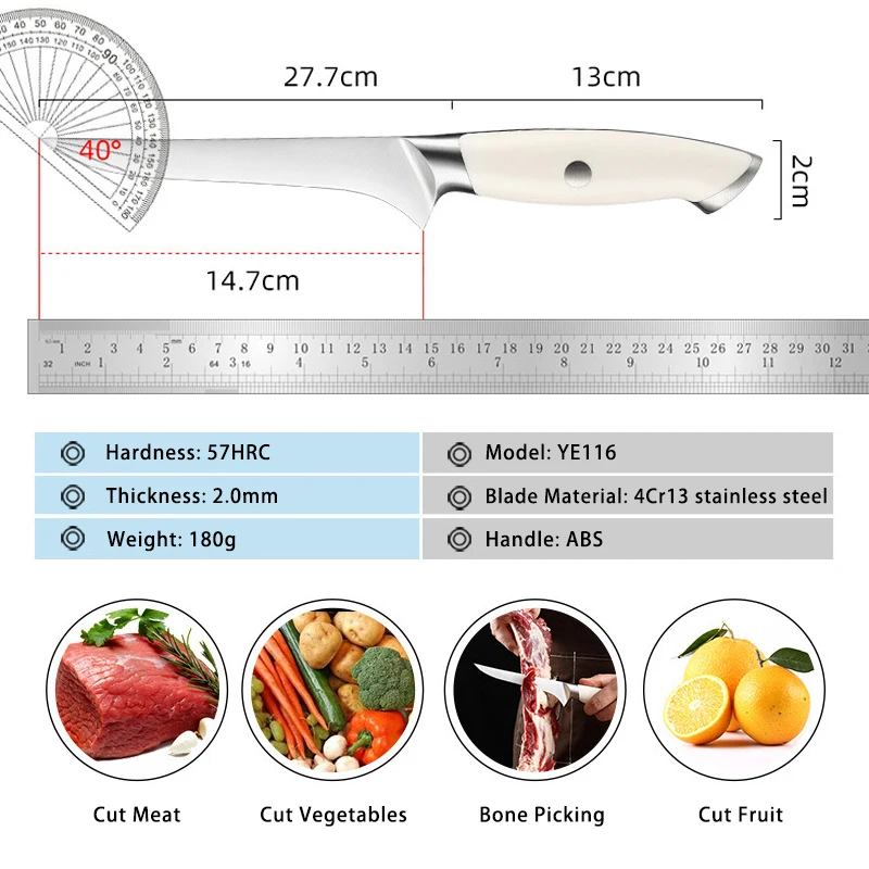 XITUO Boning Knife 6 Inch Fillet Knives High Carbon Steel and ABS Handle for Meat, Fish, Poultry, Chicken Chef Kitchen Knife