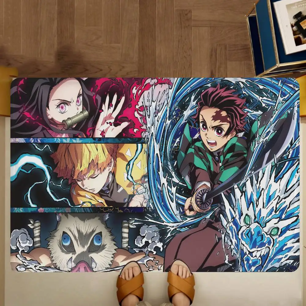 Anime Demon S-Slayer Kamado Door Mat Washable Non-Slip Living Room Sofa Chairs Area Mat Kitchen Doormat Area Rug