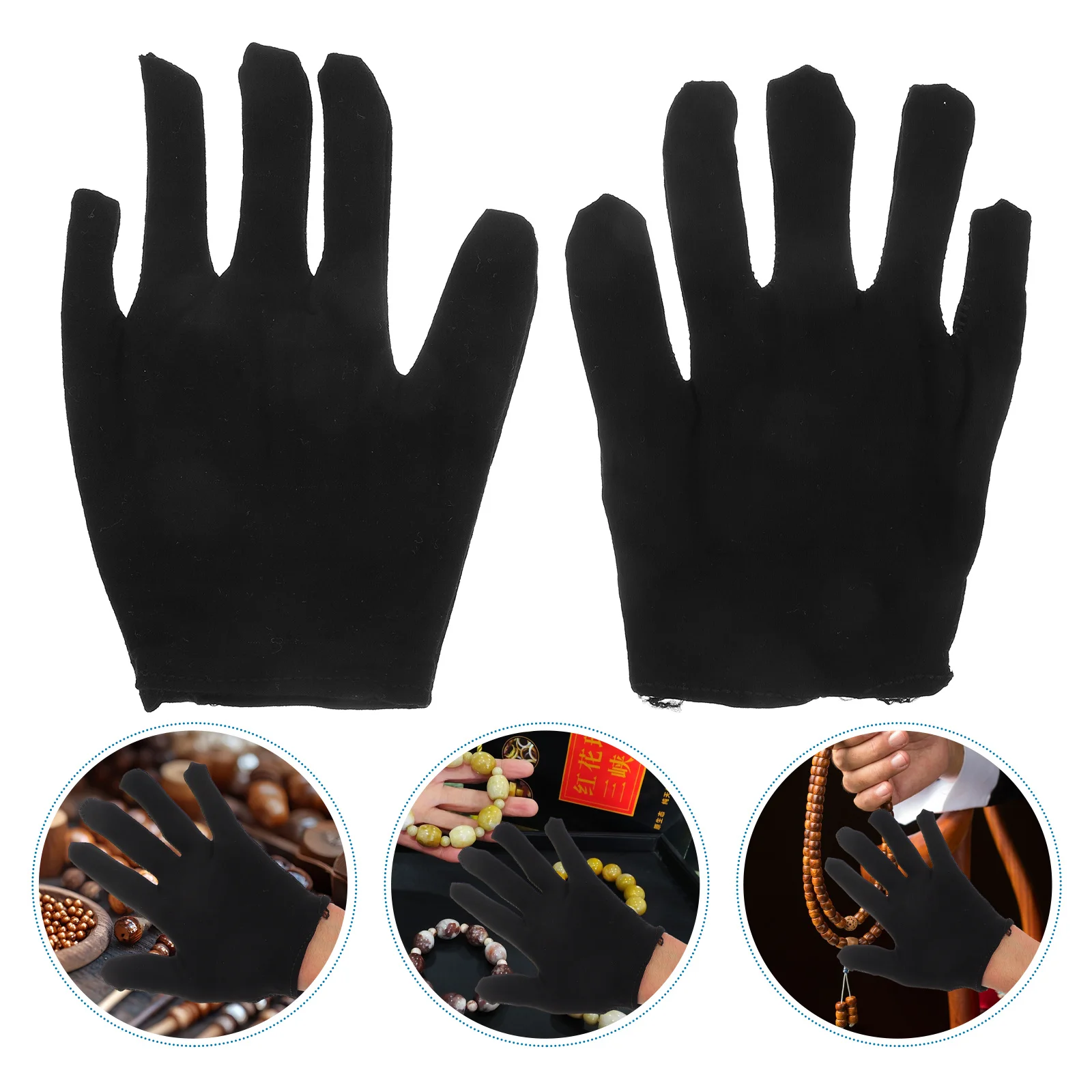 6Pairs Industrial Gloves Black Cotton Thick Sweat Absorbent Cutting Quality Inspection Labor Protection Cotton Black Gloves