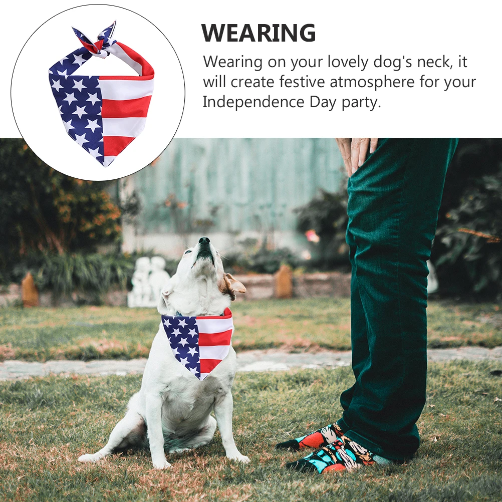 

1Pcs Pet Headscarf American Flag Theme Independence Day Scarf Stylish Patterns Beautiful Colors Perfect for Labrador Yorkshire