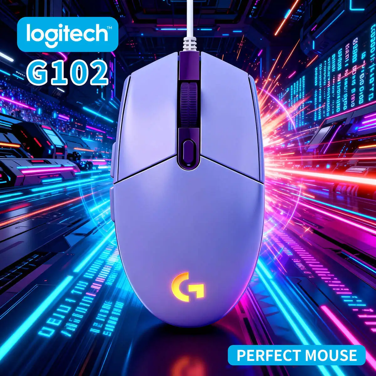 

Игровая мышь Logitech G102, проводная RGB-подсветка, 6 программируемых кнопок, 8000 точек на дюйм, регулируемая, эргономичная, подходит для настольного ноутбука