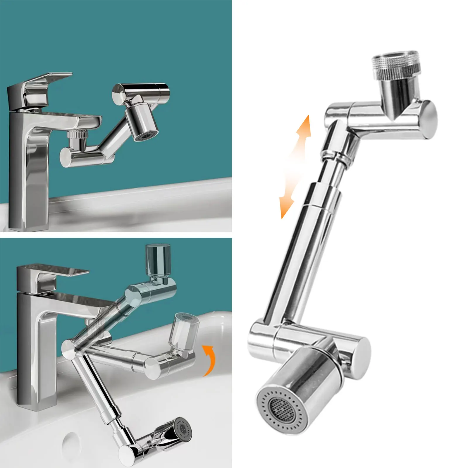 Universal 1440 ° Drehbare Wasserhahn Belüfter Extender Splash Filter Robotic Arm Swivel Verlängerung Wasserhahn Belüfter für Küche Bad