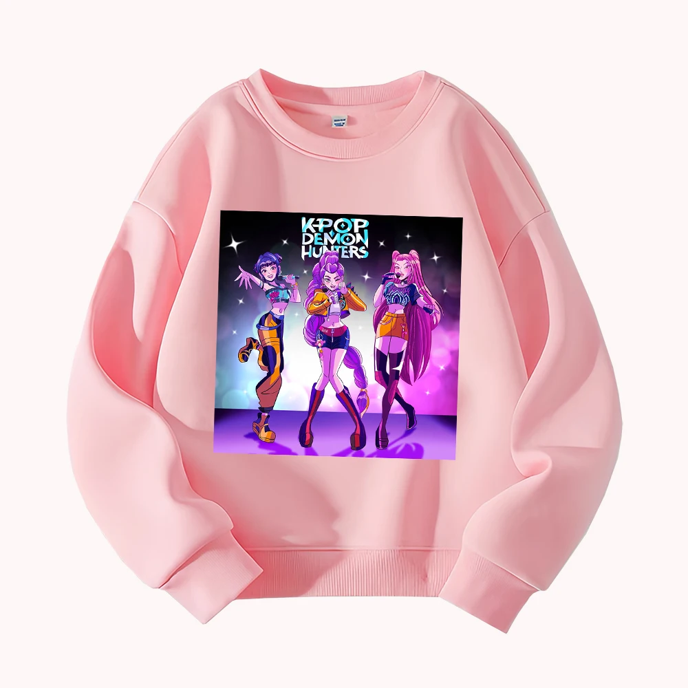 سويت شيرت Kpop Demon Hunters برقبة دائرية وطبعة جرافيك للنساء كاجوال فضفاض مناسب للموسيقى #1