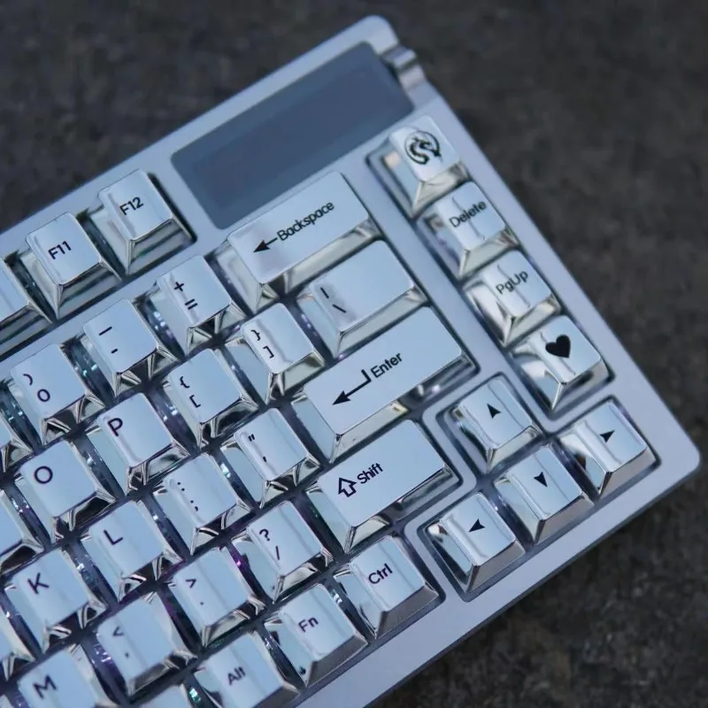 Zilveren metalen keycaps Cherry profiel zinklegering aangepaste sleutel caps mechanische toetsenbordaccessoires ondersteunt ROG AngerMiao 108