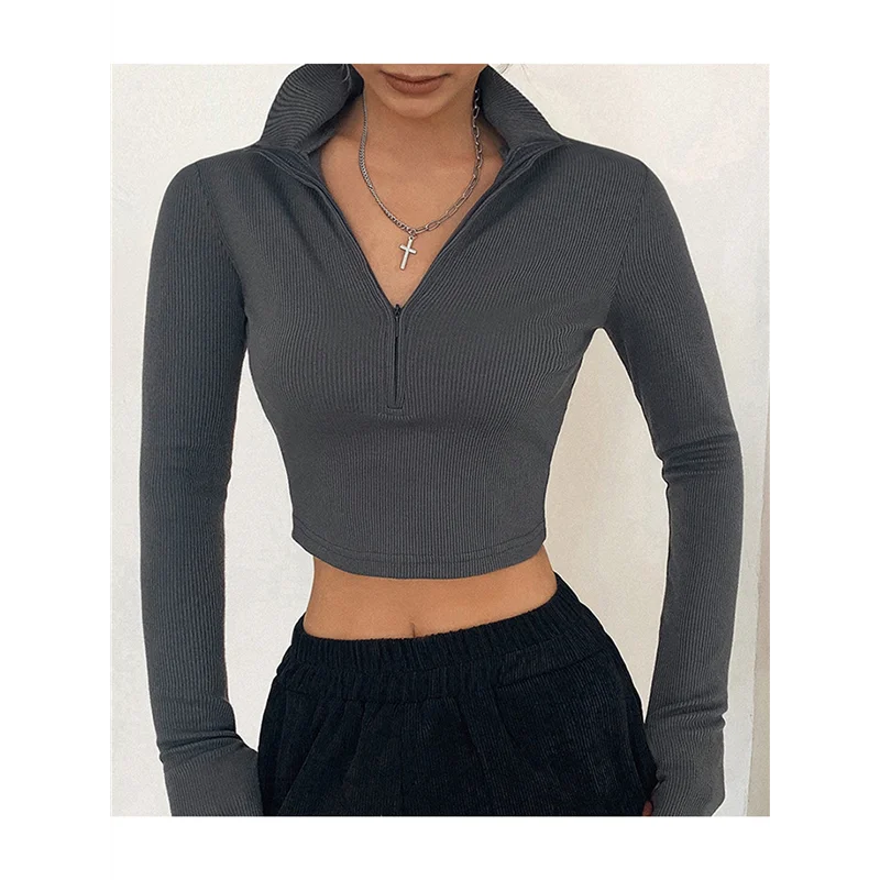 ASDS-Damen-Langarmhemden, Business-Casual-Oberteile, Kragen, V-Ausschnitt, gerippter Strickpullover, schmale Passform, Blusen, Y2k-Kleidung