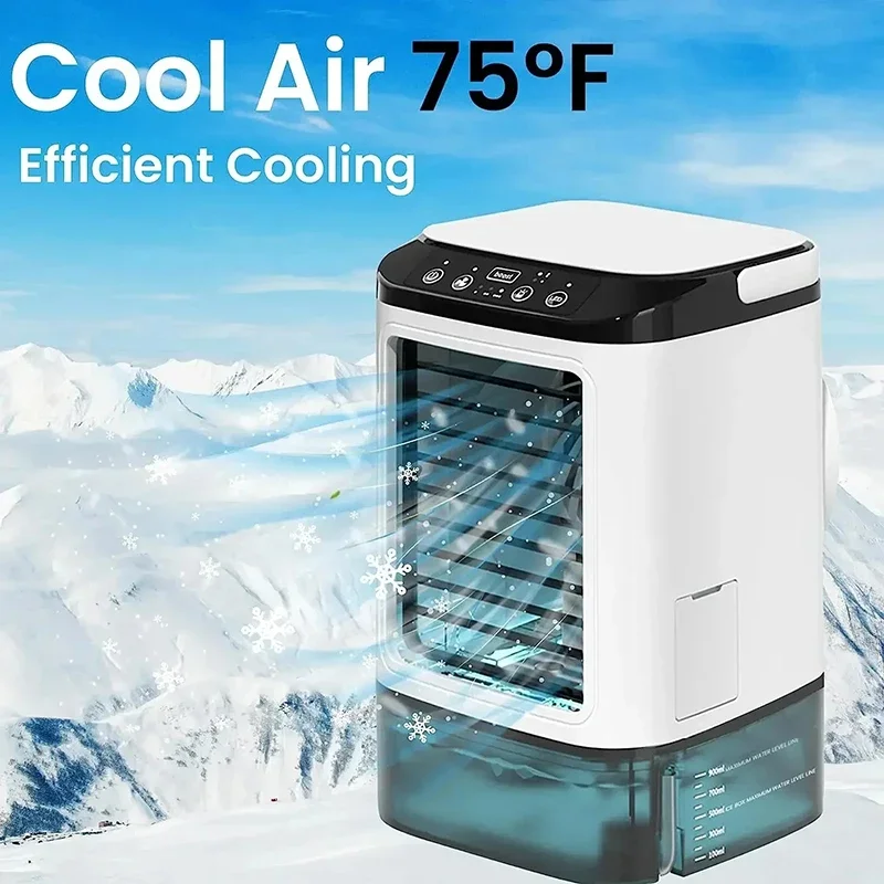 Xiaomi Mijia Ventilatore portatile per condizionatore d'aria Doppio spruzzo Atomizzazione ad ultrasuoni 3 velocità Muto Dispositivo di raffreddamento dell'aria Luce notturna Ventilatore elettrico Casa