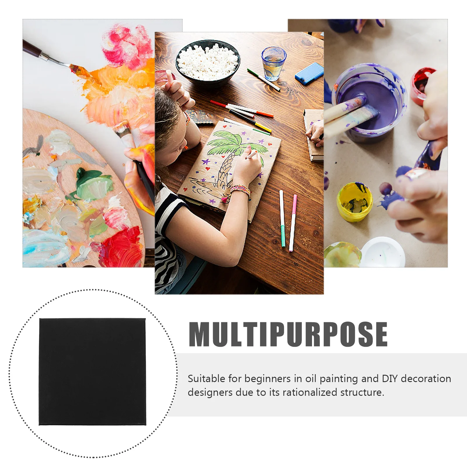 

Canvas Board Painting Panel Advanced Durable Painting Board for Artists Students Classroom Use Canvas Plain Mini