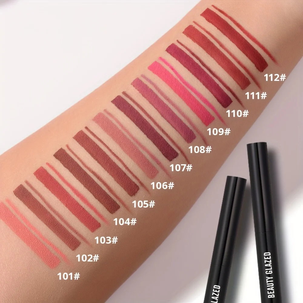 1 Stuk Waterdichte Matte Dubbelzijdige Lippenstift + Lipliner Zachte Matte Langdurige Waterdichte Lippenstift Moederdag Geschenken