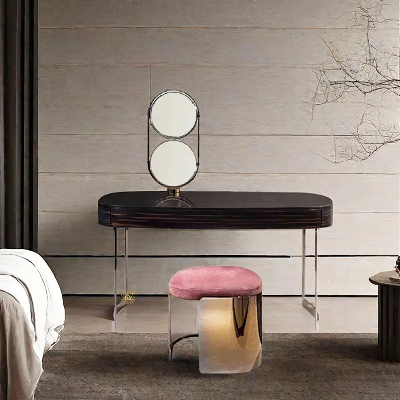 

Туалетный столик из массива дерева, легкий роскошный туалетный столик премиум-класса для главной спальни с зеркалом, столик для макияжа
