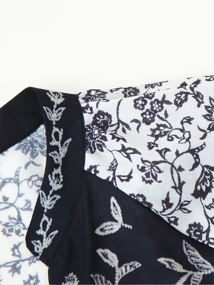 Camicia a maniche lunghe con stampa di posizionamento floreale, temperamento versatile, nuova moda da donna in stile europeo