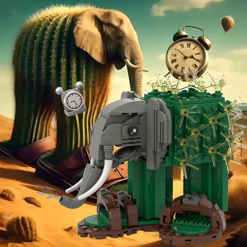 

The Book of Mountains and Seas Abstract MOC Building Blocks Model Cactus Elephant LiriLiLarlla Bricks Toys Compatible With LEGO