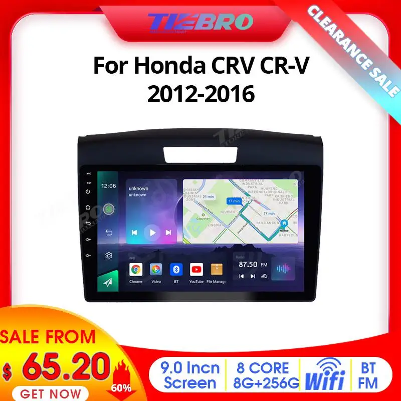 TIEBRO Clearance Sale 60% Discount A07 Android 10 8+256G Car Radio For Honda CRV CR-V 2012-2016 Multimedia Player GPS Navigation