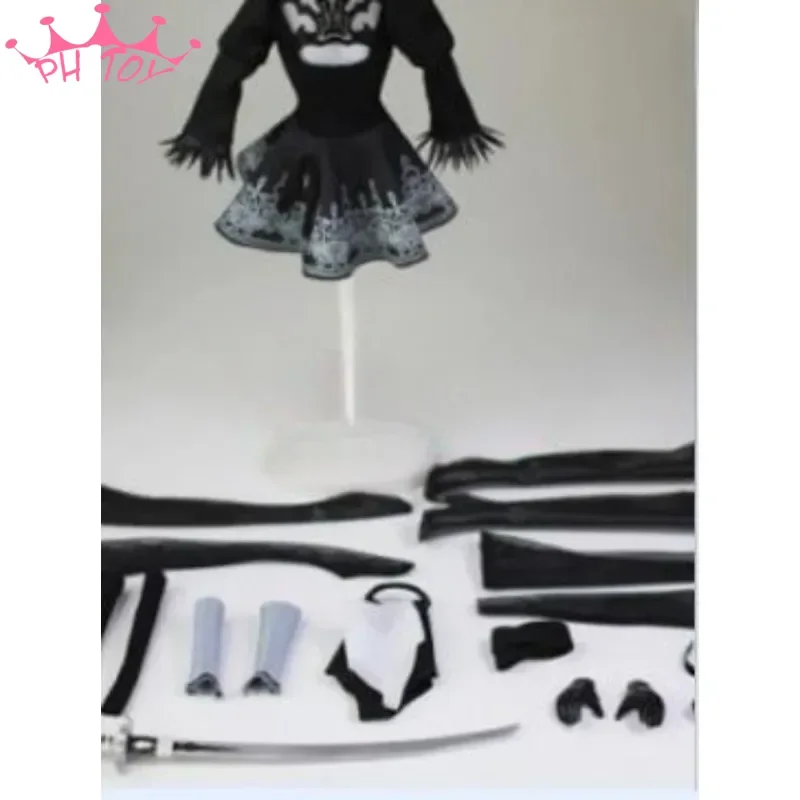 1/6 Neil Mechanical 2B Girl Head Sculpt Ornament Weapon Clothes Set Black for 12