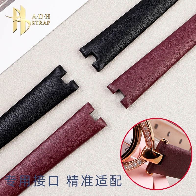 스와로브스키 5376812/5376830/842 소 가죽 시계 밴드 오목 인터페이스 팔찌 핀 버클 12mm 여성용 가죽 손목 시계 스트랩