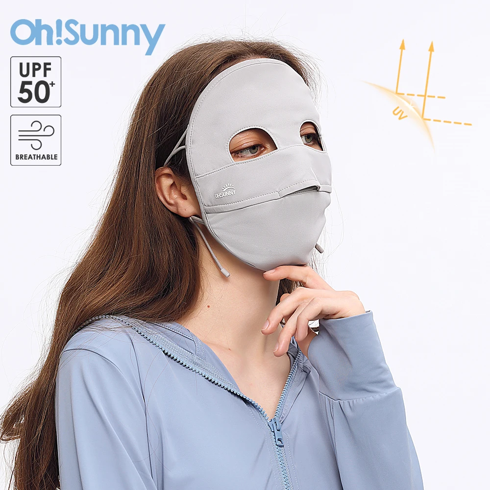 OhSunny Summer Face Cover New Tech Fabric Breathable Washable Sun Protective Scarf Anti-UV UPF50+ Protection for Women Outdoors