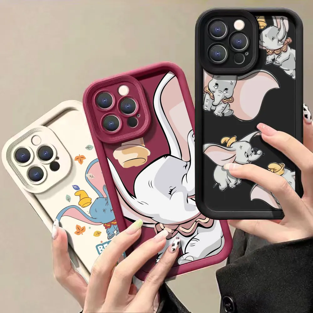 Disney Cute Dumbo Cartoon Phone Case For VIVO X100 X90 X80 X70 X60 V30 V29 V27 V27E V25 V23 V23E V20 V15 V11I V25E PRO 5G Cover