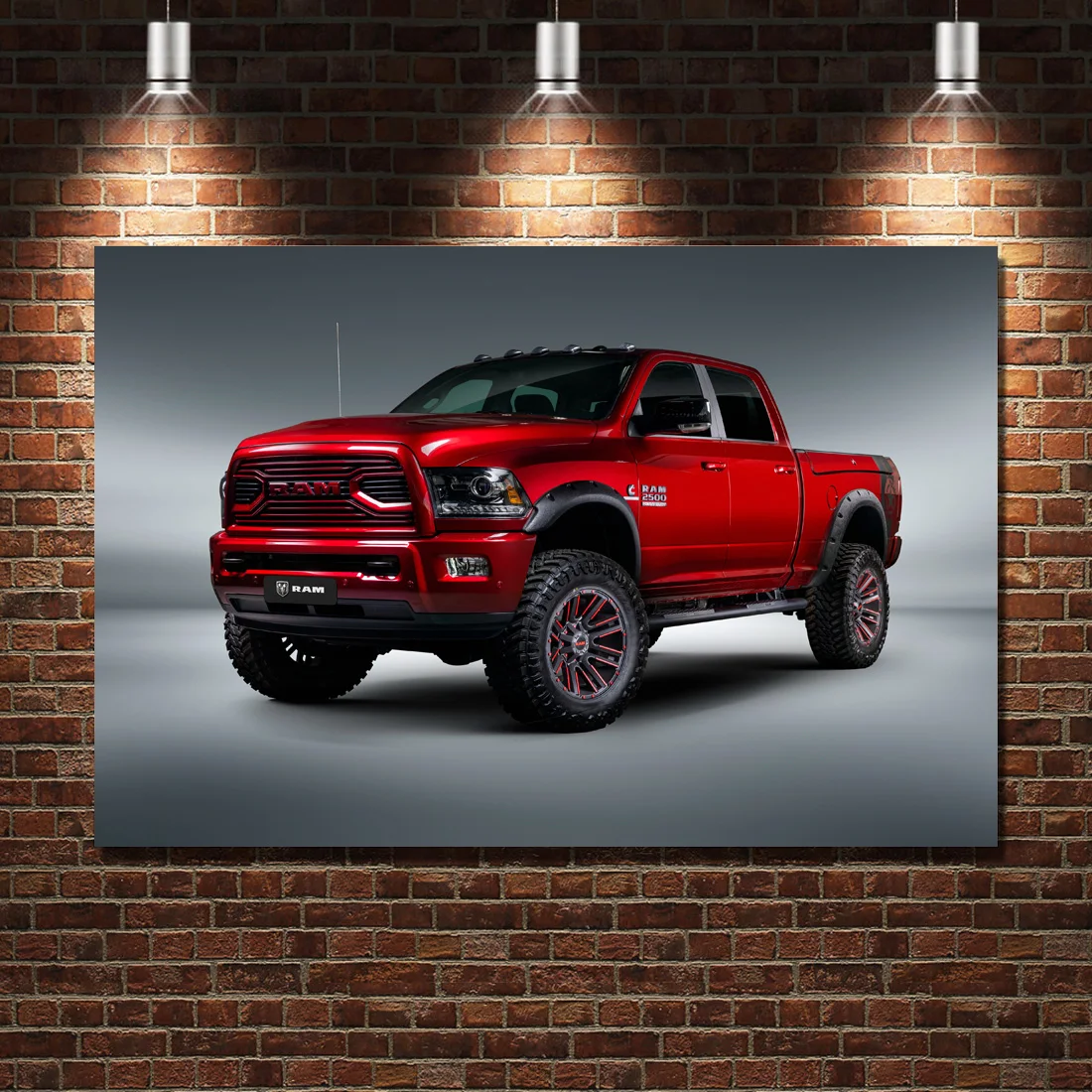 

Dodge Ram Trucks Pickup Red Car Wall Art Picture Vehicle Posters and Prints Canvas Painting For Living Room Decor
