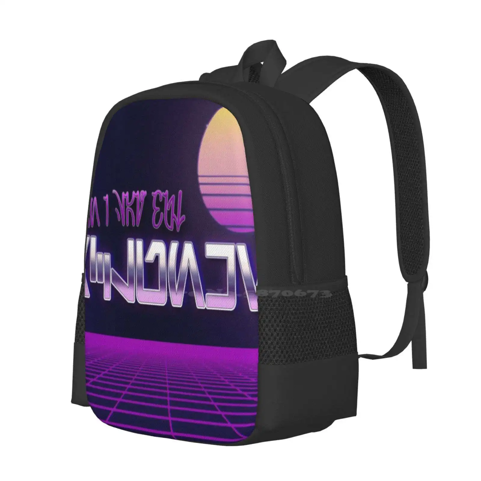 Aurebesh Maclunkey School Bags Travel Laptop Backpack Aurebesh Maclunkey Greedo Tatooine Binary Sunset