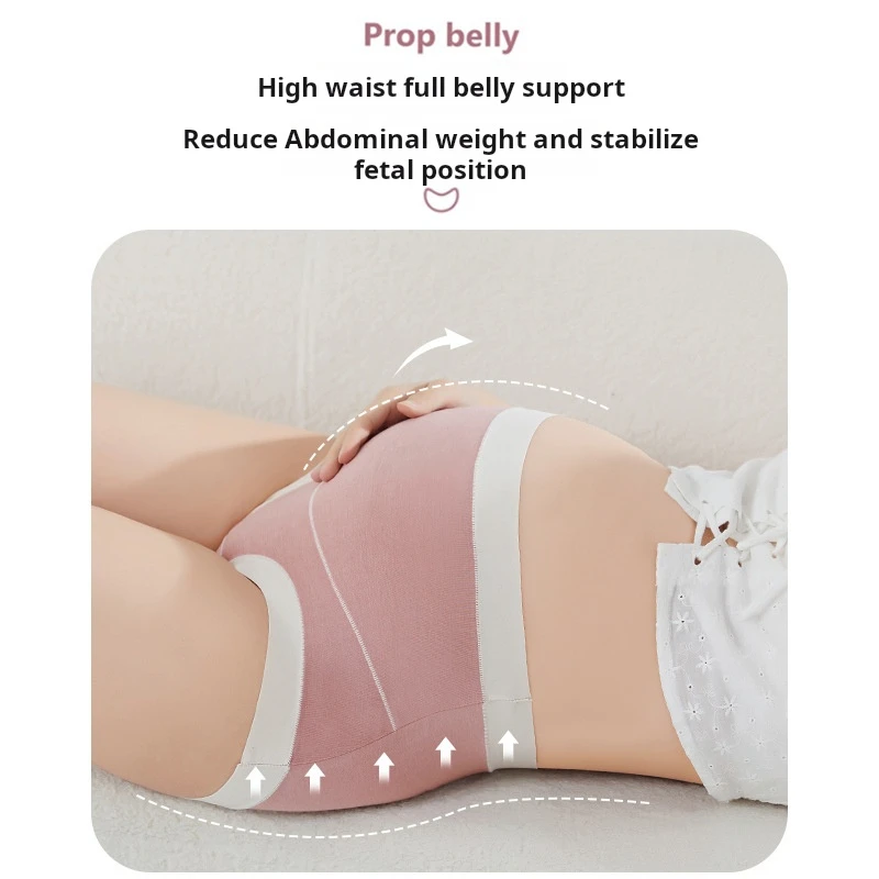 ملابس داخلية للأمهات مكونة من 3 قطع سراويل داخلية عالية الخصر لدعم الحمل مضادة للبكتيريا وقابلة للتنفس للنساء ملابس داخلية للحمل