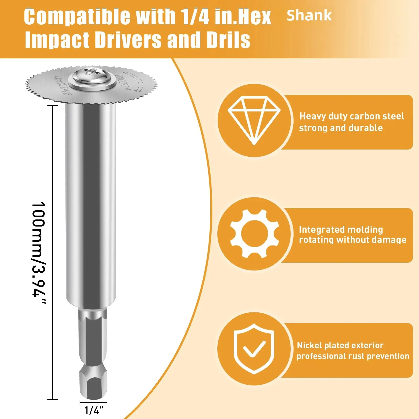 أقراص قطع الأدوات الدوارة مع 6 شفرات منشار فولاذية، 2 قطعة 1/4 بوصة ساق قصيرة سداسية وساق طويلة، لقطع الأنابيب البلاستيكية. الخشب