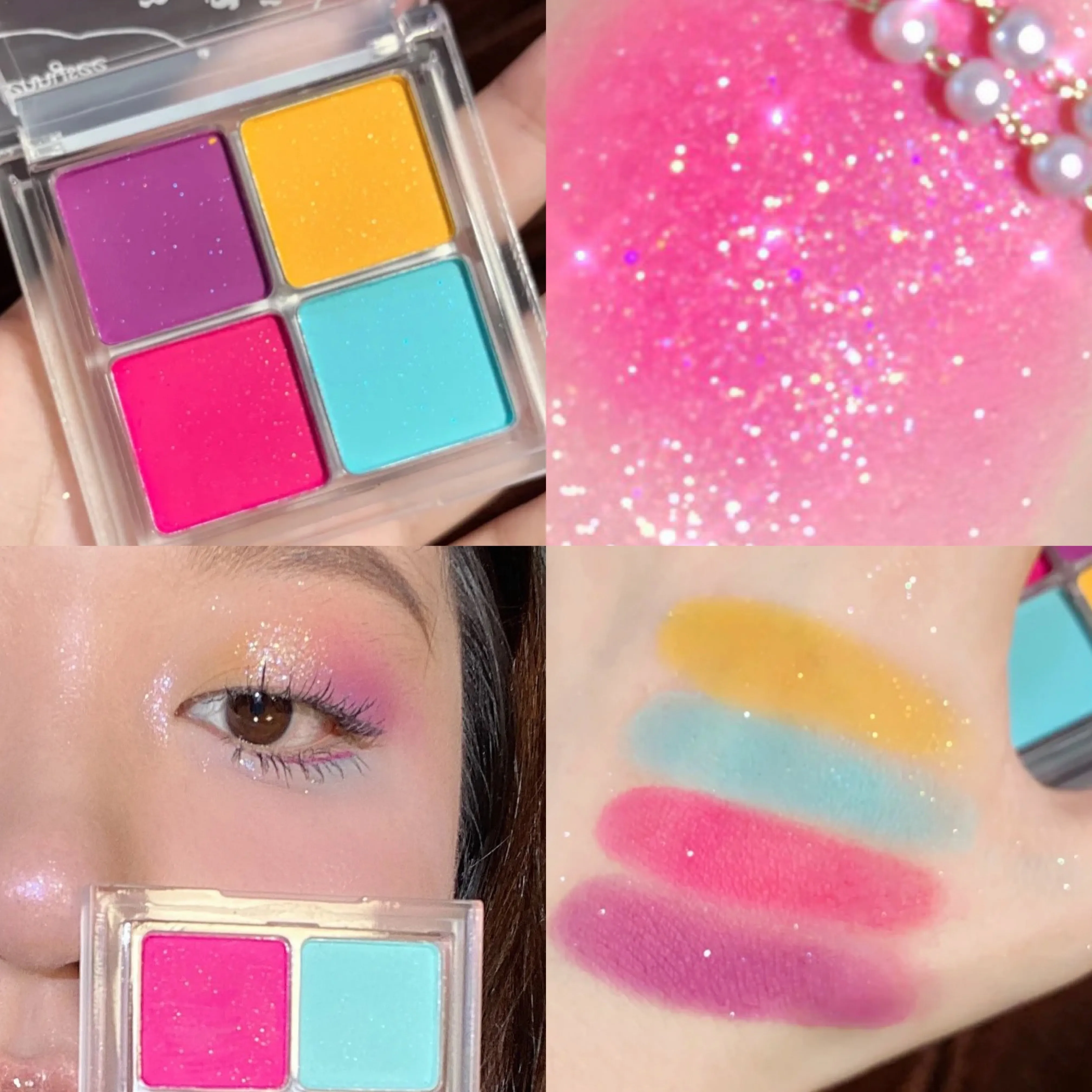 Jennysee Four-color Eye Shadow Palm Size Color Stunning Millennium Spicy Mint Green Blue Plate Play Makeup Color