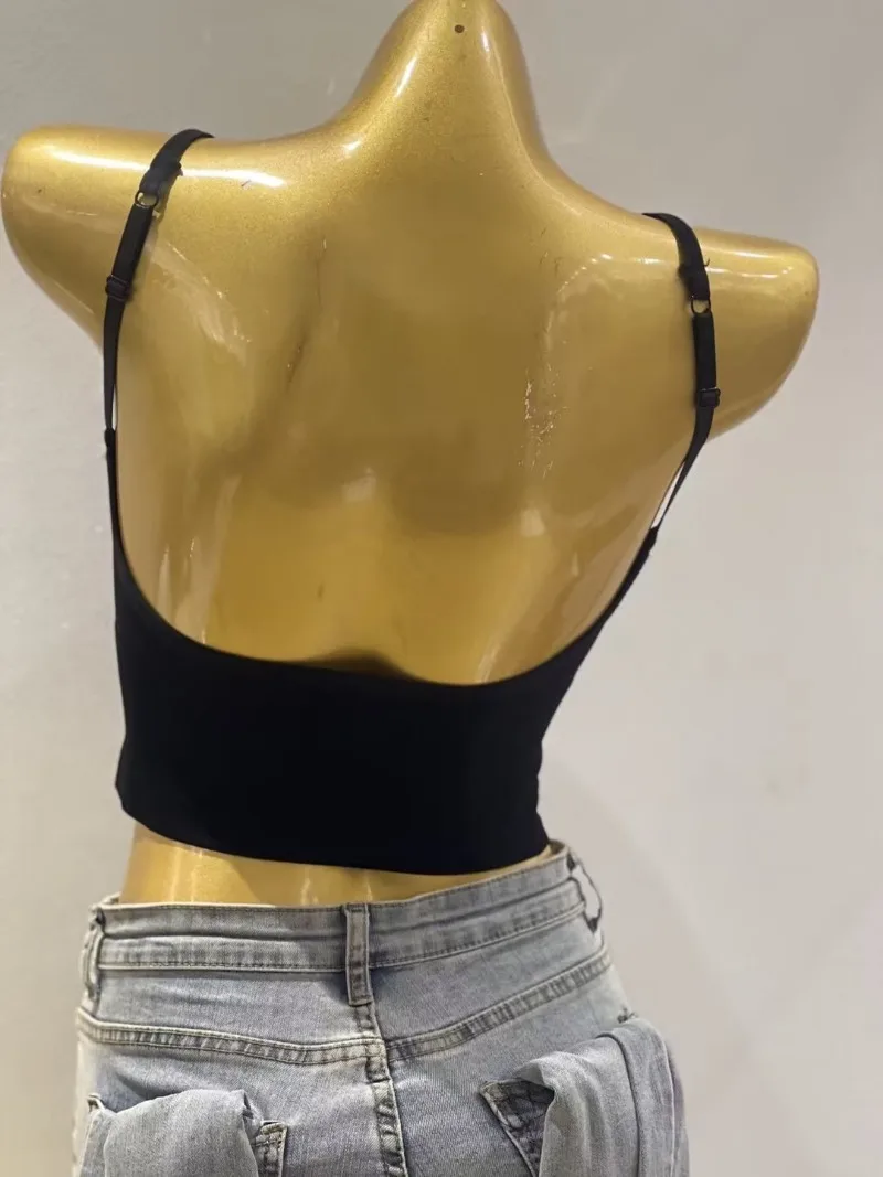 Vintage Fashion Y2K E-girl Print Green Print Crop Tops Sexy Tanks Backless Spaghetti Strap Camis Tops 90s Outfits Streetwear New