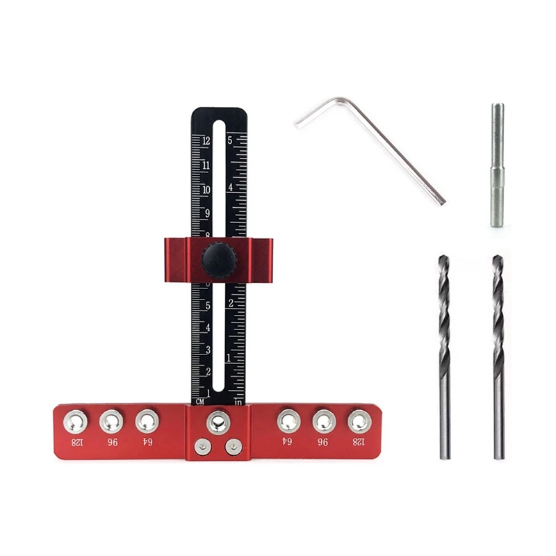 

AC62-Punch Locator Aluminum Alloy Drawer Cabinet Door Handle Installation Auxiliary Tool, Woodworking Hole Locator