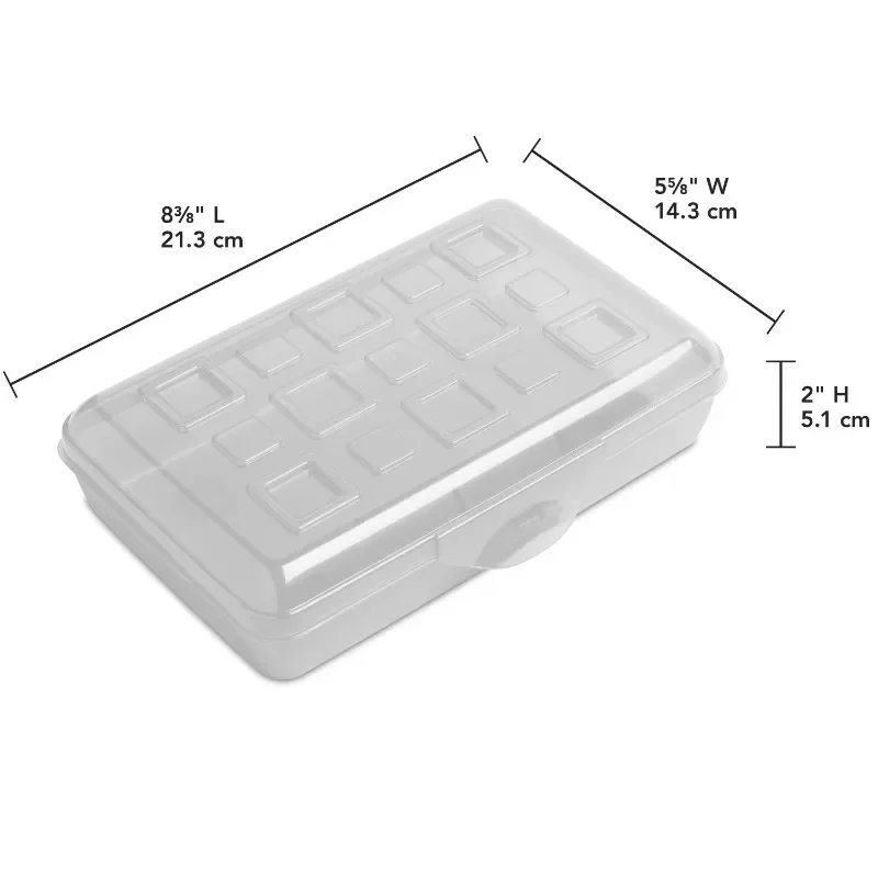 Popular.Pequena caixa de lápis de plástico, transparente