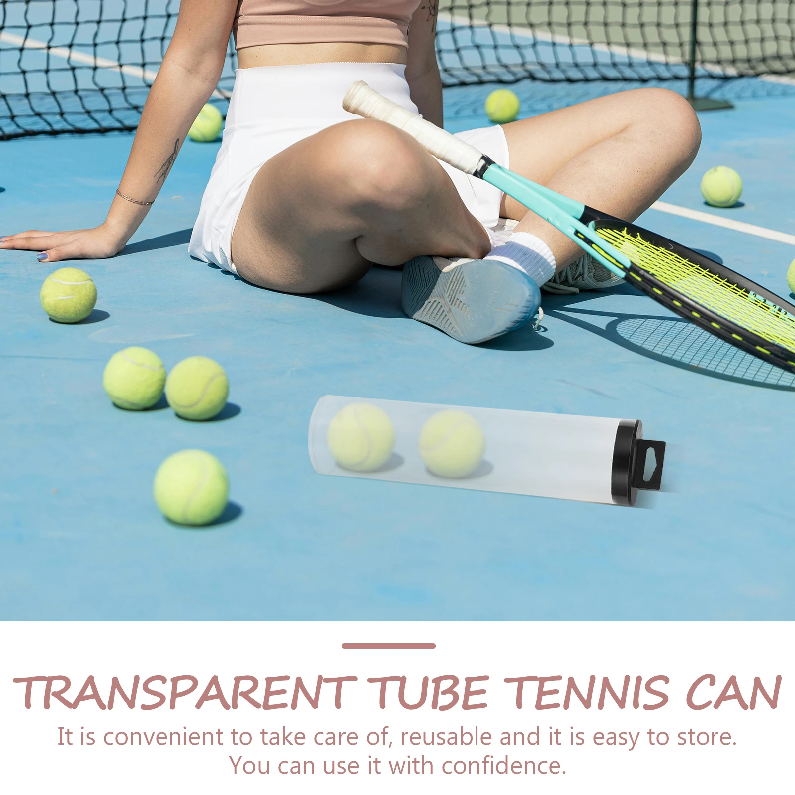 

Tennis Cylinder Holder Transparent PVC Tennis Ball Saver Reusable Container Small Case Portable Organizer Clear Storage